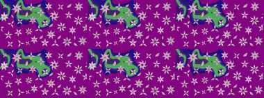 Renkli Bahar Teması eskiz kalıbı. Raster. Düz Çiçek Elementleri Tasarımı.