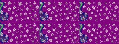 Çiçeksel fantezi tasarımı ve parlak bir arka plan çizimi. Düz Çiçek Elementleri Tasarımı. Renkli Bahar Teması çizim şablonu.