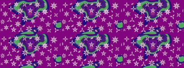 Yumuşak, bahar çiçekleri mor renklerde. Raster deseni. Raster illüstrasyonu. Patlayan çiçekler soyut yerleştirilmiş.