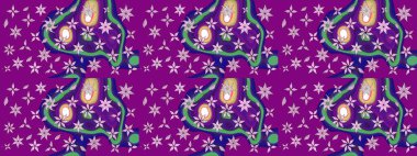 Soyut etnik raster çizim kalıbı. Çiçekler. Vadinin çiçekleri mor renklerde.