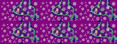 Nazik, narin çiçek arkaplanı. Çiçekli karalama şeklinde Raster çiçek deseni. Mor renkte çiçekler.