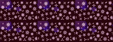 Çiçek desenli çizim. Kahverengi renkli Asya tekstili. Raster illüstrasyonu.