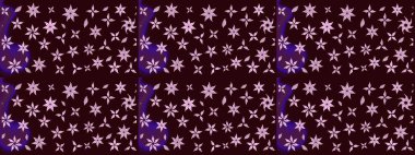 Raster düz çiçek çizim deseni. Kahverengi renkli çiçekler. Tasarım hediye paketi, tebrik kartları, posterler ve afiş tasarımı.