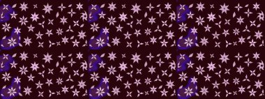 Güzel kumaş deseni. Düz Çiçek Elementleri Tasarımı. Renkli Bahar Teması eskiz kalıbı. Raster illüstrasyonunda çiçek deseni çizimi.