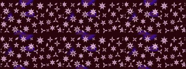 El çizimi çiçekli soyut çizim kalıbı. Kahverengi renkli çiçekler. Raster illüstrasyonu.