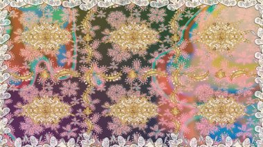 Kusursuz altın desen. Altın elementlerle bej renklerde altın desen. Raster doğulu süsü.