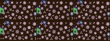 Tekstil, kumaş, kapaklar, duvar kağıtları, baskı, naylon, koleksiyon defteri, örgü, dekupaj için güzel bir eskiz. Millefleur 'lar. Küçük kahverengi çiçekli oldukça eski bir besin torbası deseni..