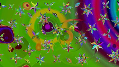 Şirin çiçekler. Raster Moda kumaş deseni. Çizgi çizimi deseni.