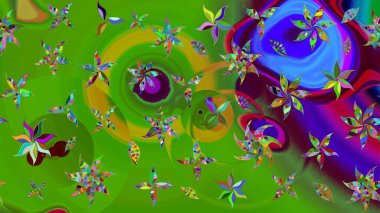 Çiçekli yaz çiçekleri. Motley illüstrasyonu. Robot resim. Küçük çiçekte güzel bir desen. Moda baskıları için zarif bir şablon. Küçük renkli çiçekler..