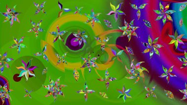 Tatil havası. Nazik romantik baskı. Bahar mevsimi. Yeşil renkli çiçekler. Raster güzel bir çiçek deseni çiziyor..