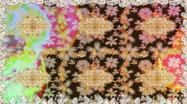 Altın kar taneleri basit, pürüzsüz desen. Soyut duvar kâğıdı, ambalaj dekorasyonu. Kahverengi renklerde Raster altın deseni. Kışın sembolü, Mutlu Noel tatili, Mutlu yıllar 2019.