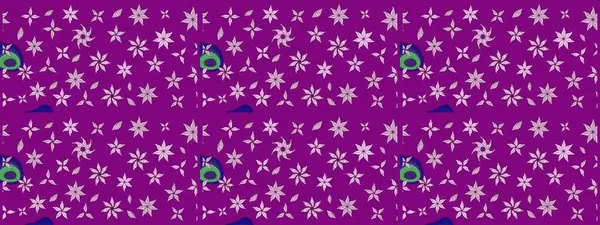 Mor renkli etnik çiçekli zarif eskiz deseni. Raster Çiçek İllüstrasyonu güzel tekstil..