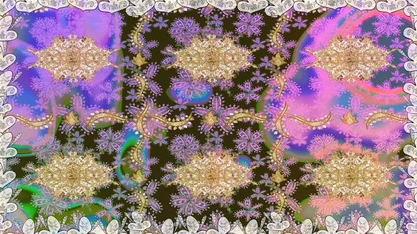 Tarafsız renklerde ve altın elementlerle geleneksel klasik altın raster deseni. Barok tarzında kusursuz bir doğulu süsü..