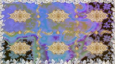 Tarafsız renklerde altın element. Doku arka planında altın duvar kâğıdı. Barok tarzında altın çiçekli süs. Damask kusursuz yinelenen arkaplan.