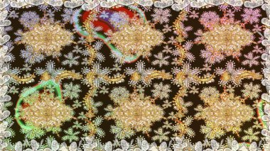 2019 Noel 'i, kar tanesi, yeni yıl. Kahverengi renklerde ve altın elementlerle klasik, pürüzsüz desen.