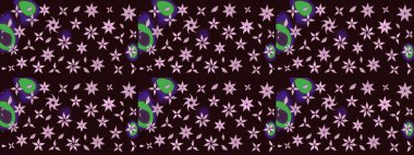 Çizim çiçek deseni duvar kâğıdı olarak kullanılabilir. Raster illüstrasyonu. Kahverengi renkte çiçekler.