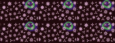 Çiçek duvar kâğıdı. Renkli çizim kalıbı. Çiçek arkaplan. Raster illüstrasyonu. Kahverengi renkli şirin tekstil.