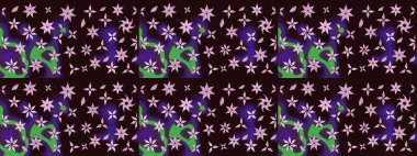 Raster illüstrasyonu. Çiçekli, yapraklı, çiçek desenli eskiz. El çizimi.