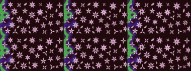 Raster Floral Illustration, Asyalı tekstil. Kahverengi renkli etnik çiçeklerle zarif bir eskiz deseni..