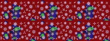 Elle boyanmış suluboya resim çizimleri, çiçekler ve bitkiler. Kırmızı renkte çiçekler.