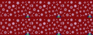 Çiçek desenli raster, kırmızı çizgi grafik desenli soyut raster arkaplan. Modern stil dokusu.