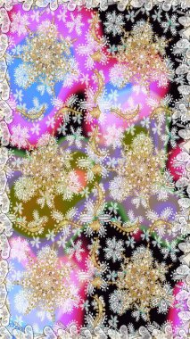 Tarafsız renklerde, altın elementlerle kusursuz desen. Raster illüstrasyonu. Kusursuz klasik raster altın desenli. Geleneksel oryantasyon süsü. Klasik vintage arkaplan.