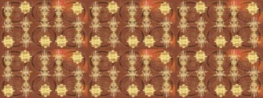 Kahverengi, sarı ve bej renkli güzel çiçekli eskiz deseni, suluboya çiçek deseni, duvar kağıdı, kart veya kumaş için fayanslı. Raster..