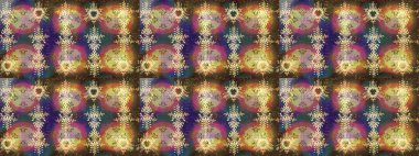 Çiçek desenli çizim. Raster illüstrasyonu. Asya tekstil tarzında. Güzel kumaş deseni. Renkli Bahar Teması eskiz kalıbı. Düz Çiçek Elementleri Tasarımı.