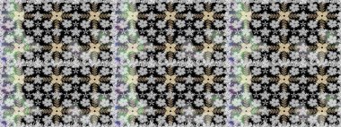 Millefleur 'lar. Tekstil, kumaş, kapaklar, duvar kağıtları, baskı, naylon, yapıştırma, örgü, dekupaj için çiçeksiz arkaplan. Küçük gri çiçekli oldukça eski bir besin torbası deseni..