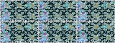 Renkli Bahar Temalı Kusursuz Arkaplan. Mavi renkli çiçekler. Düz Çiçek Elementleri Tasarımı. Raster illüstrasyonunda kusursuz çiçek deseni.