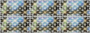 Raster illüstrasyonunda kusursuz çiçek deseni. Gri renkli çiçekler.