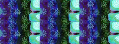 Kabile sanatı boho baskısı, klasik çiçek arkaplanı. Arkaplan dokusu, duvar kağıdı, mavi renkli çiçek teması. Soyut etnik raster çizim kalıbı.