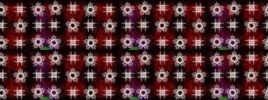 Güzel bir kış süsü. Renkli kar taneleri Raster çizimi. Siyah, kahverengi ve kırmızı kar tanelerinden izole edilmiş..