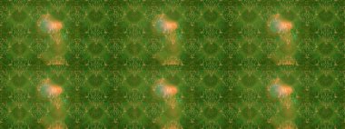 Raster illüstrasyonunda kusursuz çiçek deseni. Yeşil, kahverengi ve nötr renkte çiçekler.