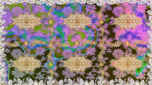 Geleneksel oryantasyon süsü. Kusursuz klasik raster nötr ve altın desenli. Klasik vintage arkaplan.