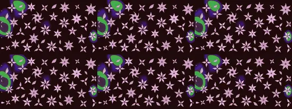 Çizim çiçek deseni duvar kâğıdı olarak kullanılabilir. Raster illüstrasyonu. Kahverengi renkte çiçekler.