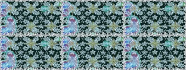 Renkli Bahar Temalı Kusursuz Arkaplan. Mavi renkli çiçekler. Düz Çiçek Elementleri Tasarımı. Raster illüstrasyonunda kusursuz çiçek deseni.