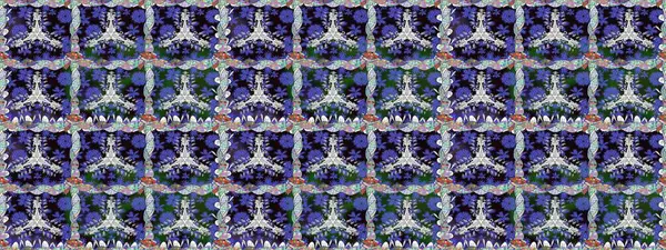 Raster illüstrasyonu. Küçük çiçekli basit, dikişsiz desen. Mor renkli şirin çiçekler. Moda baskısı, albüm, ambalaj kağıdı, duvar kağıdı için zarif dekoratif süslemeler..