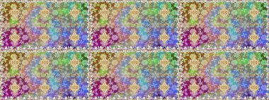 Doğulu stil, altın elementlerle altın rengi nötr renkte arabesk yapar. Kusursuz kıvırcık saçlar. Raster altın desen.