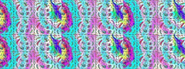 Raster Çiçek İllüstrasyonu 'nun şirin tekstili. Etnik çiçeklerle renklendirilmiş zarif eskiz deseni.