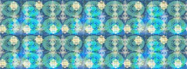 Kar tanelerinin soyut arkaplanı olan şirin bir Noel arkaplanı. Mavi, tarafsız ve yeşil kar taneleri. Raster illüstrasyonu. Renkler. Noel ve Yeni Yıl moda baskıları için tatil tasarımı.