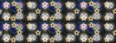 Çiçek Elementleri 'nin soyut geçmişi. Raster kış deseni. Gri, nötr ve mavi renkler üzerine tasarım. Raster illüstrasyonu.