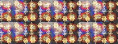 Renkli arka planda güzel kar taneleri. Raster kar taneleri deseni. Raster illüstrasyonu.