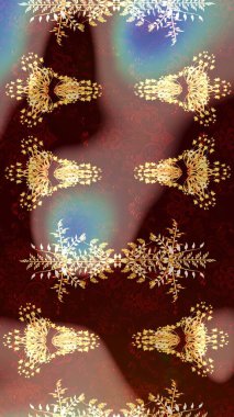 Raster illüstrasyonu. Küçük bir çiçekte eskiz deseni. Hoş bir çiçek geçmişi var. Güzel kumaş deseni.