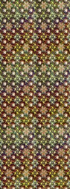 Noel stili. Raster illüstrasyonu. Kahverengi ve yeşil renkte kar taneleri.