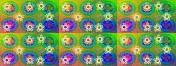 Kar tanesi süsleme deseni. Kar taneleri arka planda. Renkli arka planda izole edilmiş kar tanelerinin düz tasarımı. Kar taneleri deseni. Raster illüstrasyonu.