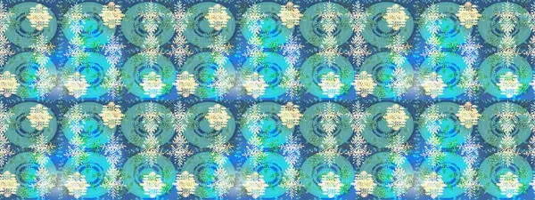 Kar tanelerinin soyut arkaplanı olan şirin bir Noel arkaplanı. Mavi, tarafsız ve yeşil kar taneleri. Raster illüstrasyonu. Renkler. Noel ve Yeni Yıl moda baskıları için tatil tasarımı.