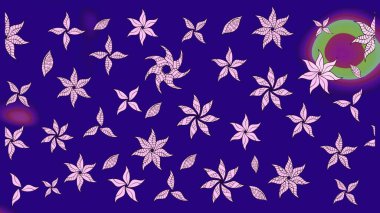 Mavi renkli çiçekler. Renkli Yaz Temalı eskiz kalıbı. Sevimli çiçek raster deseni. Düz Çiçek Elementleri Tasarımı.