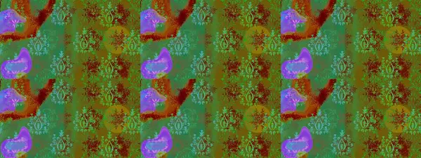 Çiçek ve yapraklı karalama şeklinde Raster çiçek deseni. Yumuşak, yeşil renkli bahar çiçekleri. Raster illüstrasyonu.