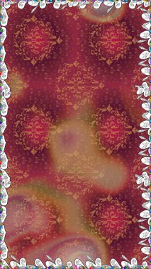 Renkli, pürüzsüz çizim. Küçük çiçekteki sevimli çiçek deseni. Birçok kırmızı soyut çiçekli tropikal desensiz.